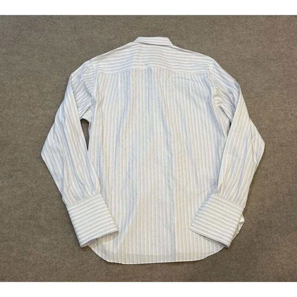 ERMENEGILDO ZEGNA Su Misura Comfort Fit Long Sleeve Striped Casual Shirt Large